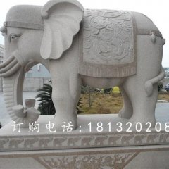 大象石雕，廣場(chǎng)吉祥大象石雕