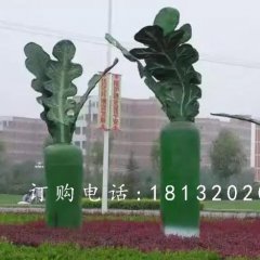 玻璃鋼白蘿卜雕塑，公園蔬菜雕塑