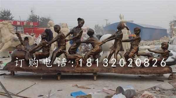 拔蘿卜銅雕，公園小品銅雕