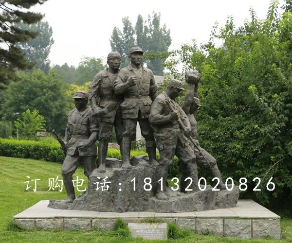 抗戰(zhàn)士兵銅雕，公園紀(jì)念銅雕