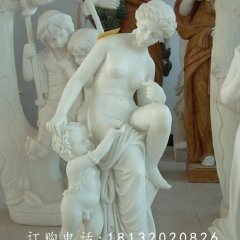西方母子石雕，漢白玉人物雕塑