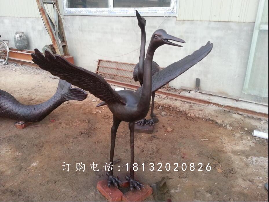 仙鶴銅雕，廣場動物銅雕