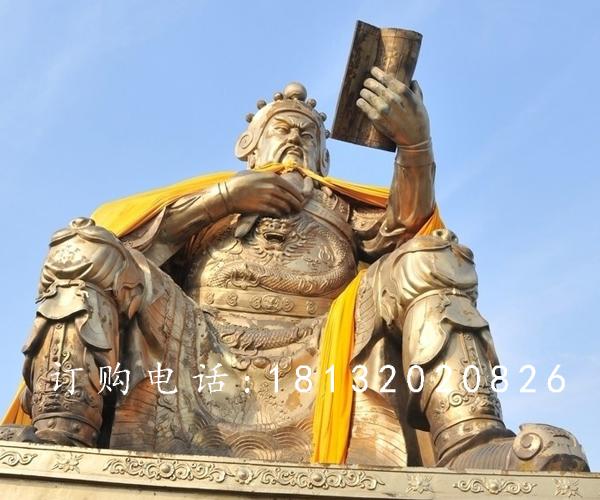 關(guān)公讀春秋銅雕，大型關(guān)公銅雕