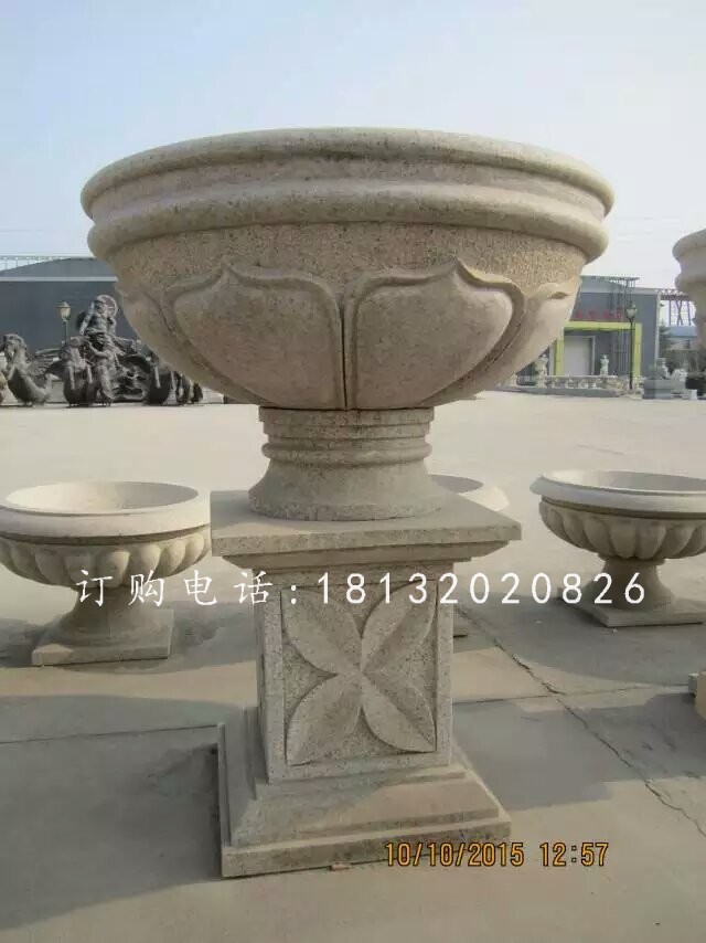 公園花盆雕塑，景觀花盆石雕