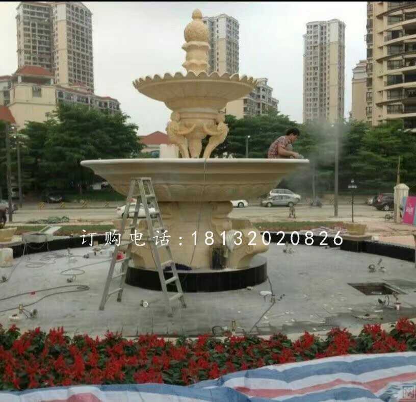 花園噴泉石雕,石噴泉雕塑
