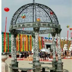 青石涼亭雕塑，公園涼亭石雕