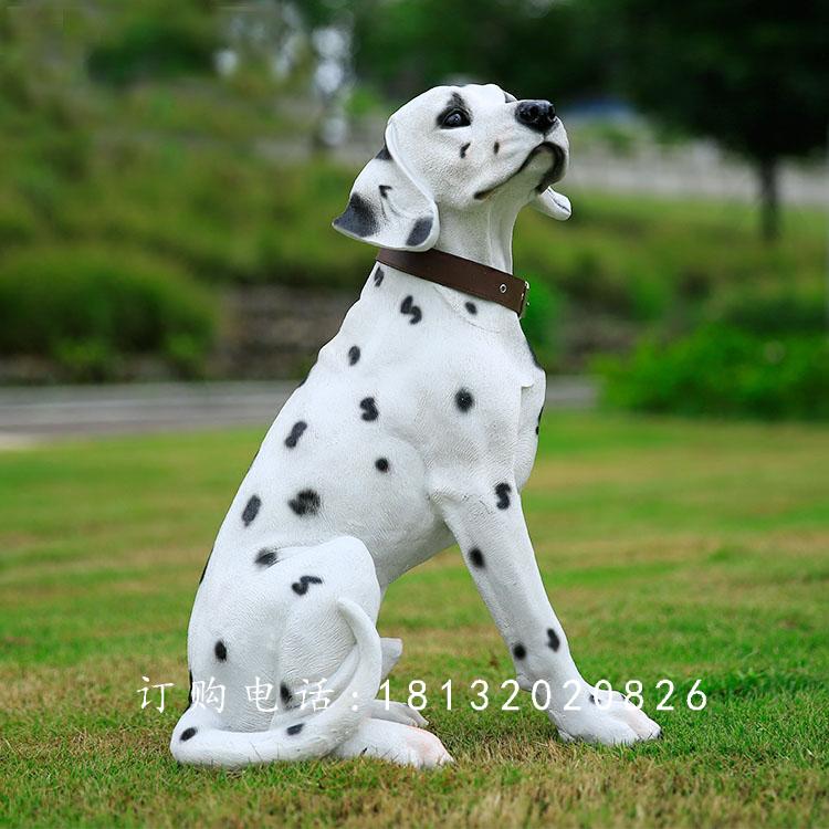 斑點(diǎn)狗雕塑，玻璃鋼仿真動(dòng)物雕塑 (2)