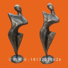 抽象女人雕塑，玻璃鋼仿銅雕塑