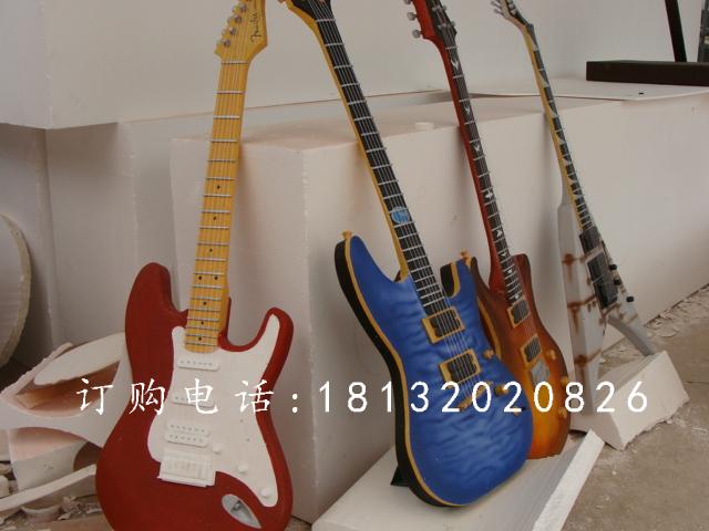 玻璃鋼吉他雕塑，玻璃鋼仿真樂器
