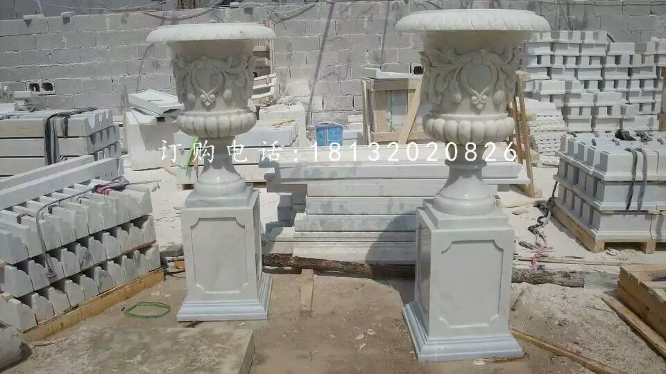 小區(qū)石花缽雕塑,歐式花盆石雕