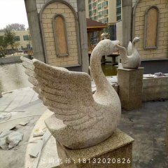 砂巖天鵝雕塑，小區(qū)景觀動(dòng)物石雕