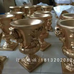 玻璃鋼歐式花缽雕塑，別墅景觀雕塑