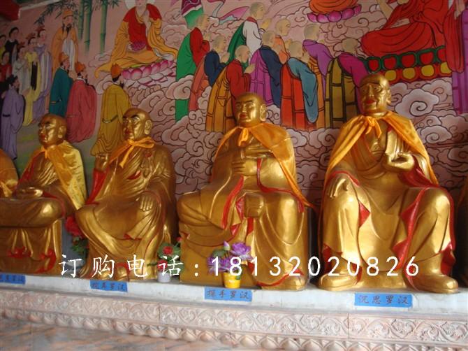 玻璃鋼十八羅漢雕塑，寺廟羅漢雕塑 (1)