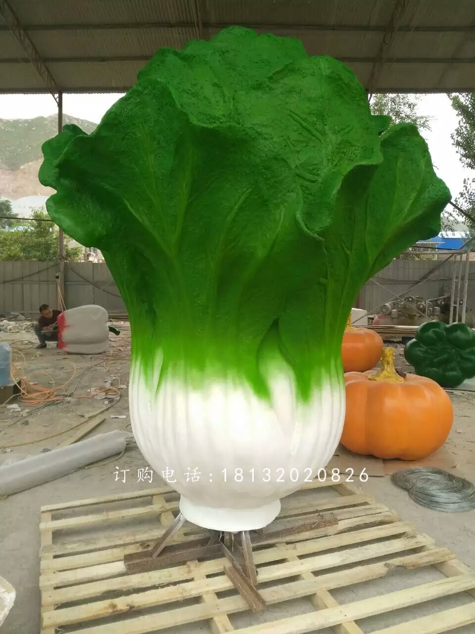 玻璃鋼蔬菜雕塑，仿真大白菜