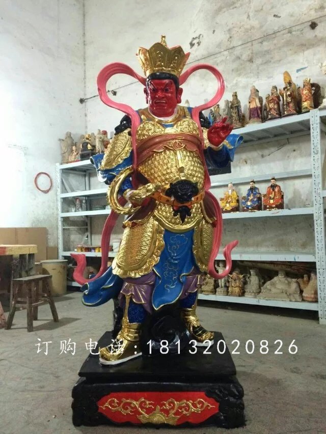 四大天王雕塑，玻璃鋼彩繪雕塑 (2)