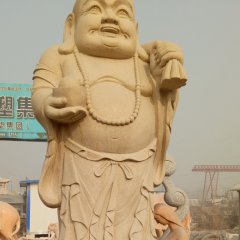 立式彌勒佛石雕，石雕佛像