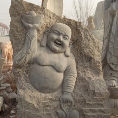 彌勒佛浮雕石雕，佛像石浮雕