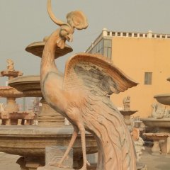 鳳凰石雕，晚霞紅古代神獸石雕