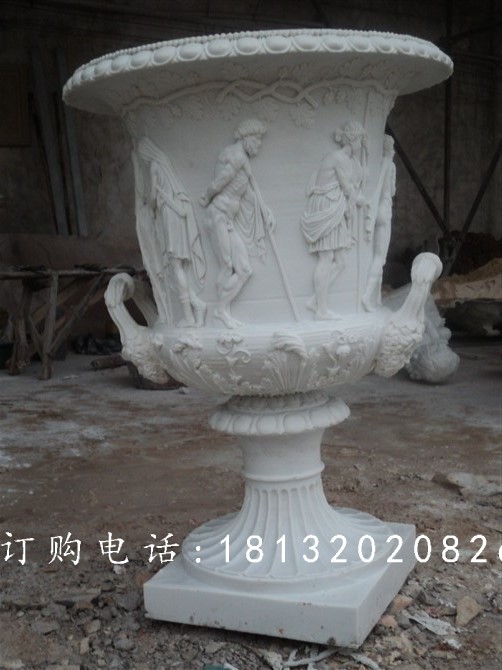 歐式花缽雕塑,玻璃鋼花盆雕塑