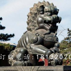 戲球獅銅雕，廣場(chǎng)青銅獅