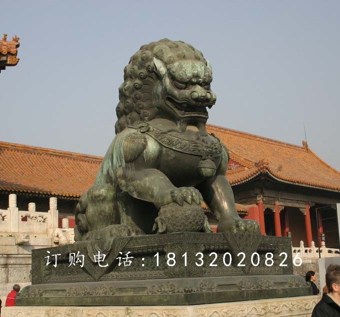 戲球獅銅雕，廣場青銅獅 (3)
