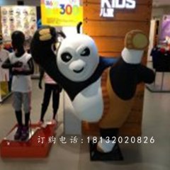 商場卡通雕塑，玻璃鋼功夫熊貓雕塑