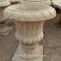 砂巖花盆，公園花盆石雕
