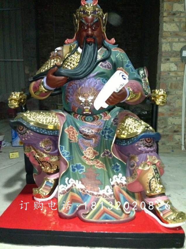 玻璃鋼關(guān)公春秋雕塑，彩繪玻璃鋼雕塑 (1)