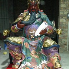 玻璃鋼關(guān)公春秋雕塑，彩繪玻璃鋼雕塑