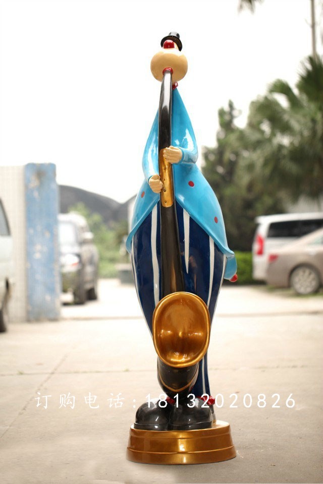 玻璃鋼小丑變戲法雕塑，游樂場玻璃鋼雕塑 (1)