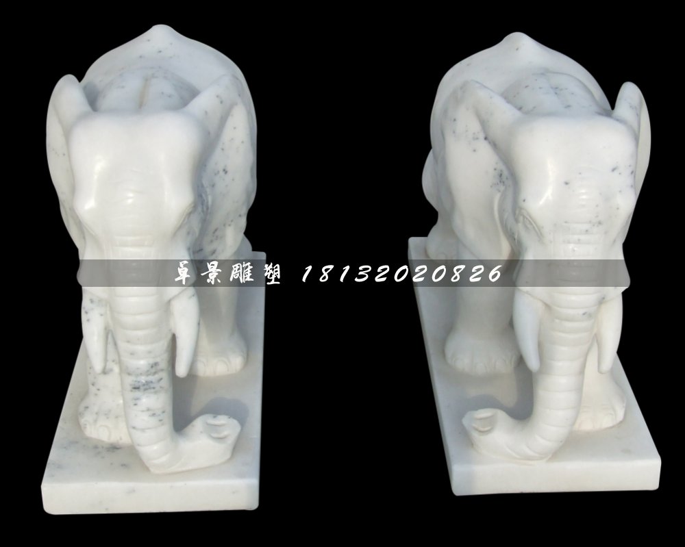 小象石雕，大理石小象雕塑