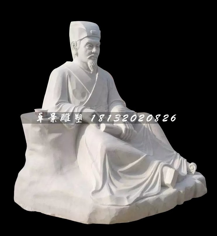 漢白玉人物石雕，廣場(chǎng)古代人物石雕