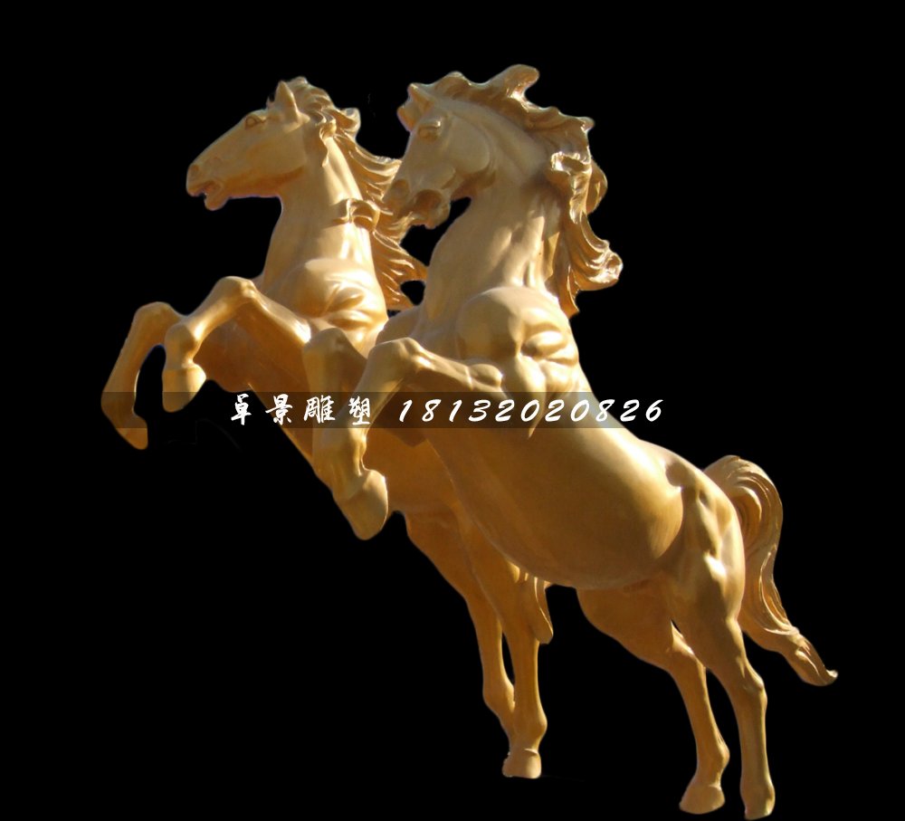 廣場(chǎng)立馬雕塑,玻璃鋼仿銅馬雕塑 (1)