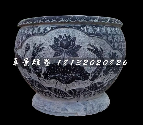 青石花盆，仿古石水盆(1)