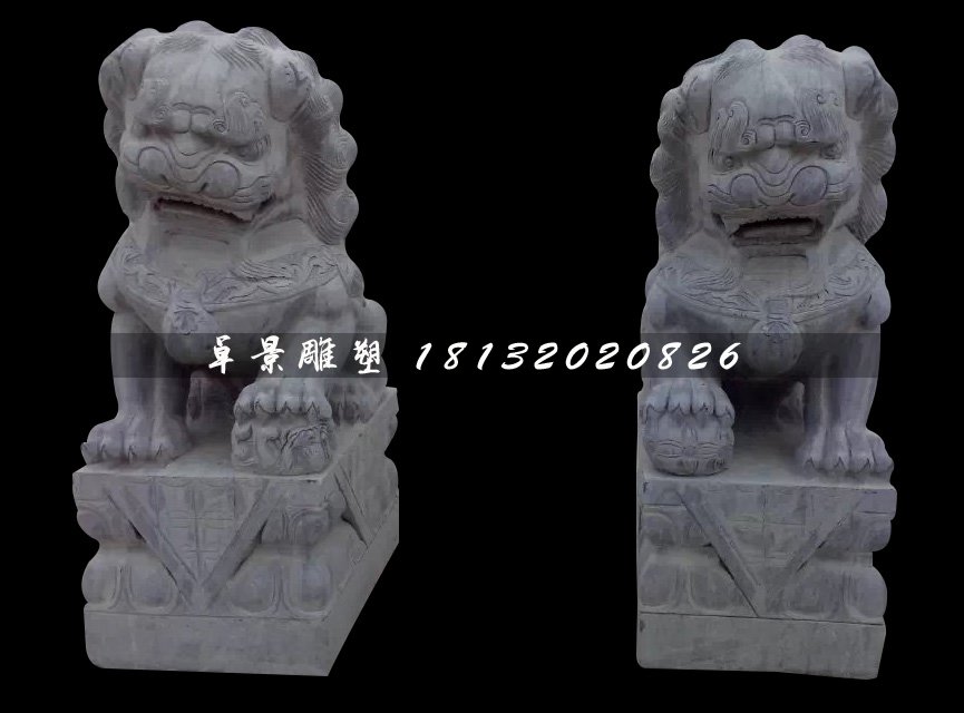 北京獅石雕，青石獅子