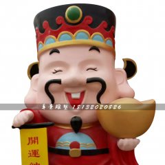 玻璃鋼財神爺，玻璃鋼卡通人物雕塑