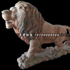 西洋獅石雕，晚霞紅歐式獅子雕塑