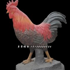 玻璃鋼公雞雕塑，仿真動(dòng)物雕塑