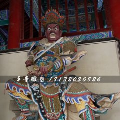 四大天王雕塑，玻璃鋼彩繪四大天王