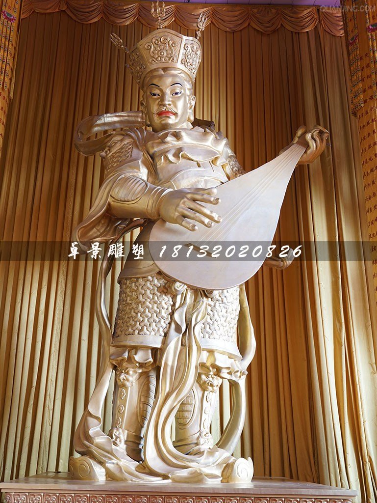 持國天王銅雕，寺廟神仙銅雕