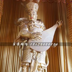 持國天王銅雕，寺廟神仙銅雕