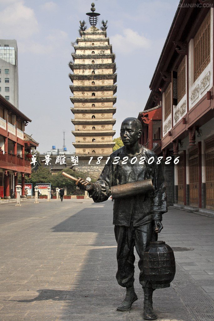 打更人銅雕，街邊景觀(guān)銅雕