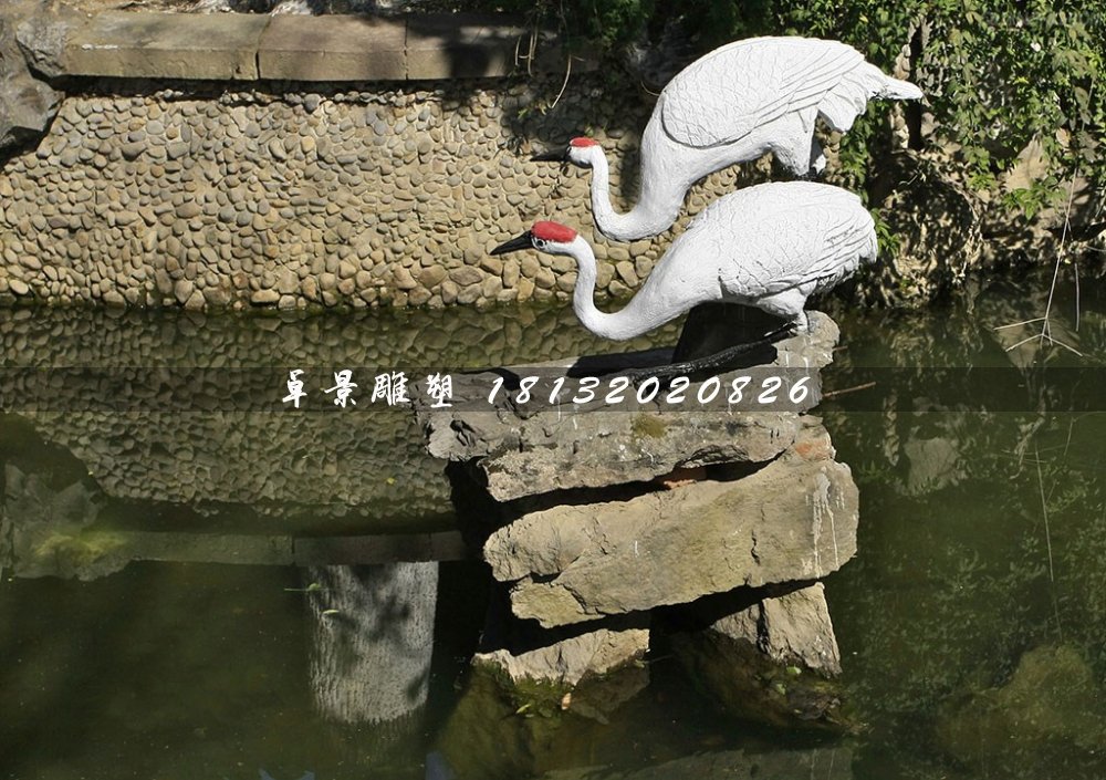 丹頂鶴石雕，公園動(dòng)物石雕