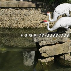 丹頂鶴石雕，公園動(dòng)物石雕