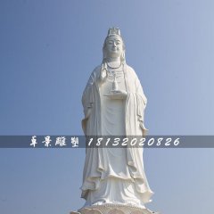 漢白玉觀音石雕，寺廟大型佛像石雕