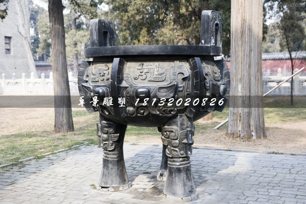 仿古銅鼎，廣場(chǎng)三足銅鼎