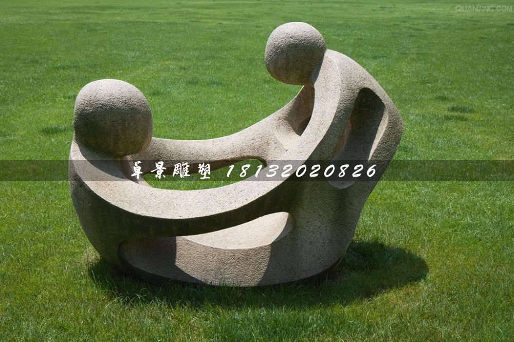母子情深石雕，公園抽象人物石雕