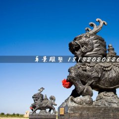 麒麟石雕，黑色麒麟石雕