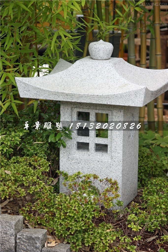 石燈雕塑，公園仿古石燈