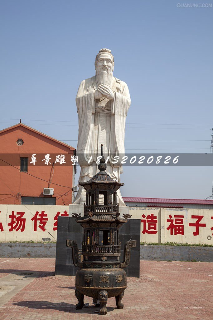 石雕孔子，校園古代名人石雕 (3)